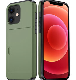 BASEY. BASEY. iPhone 11 Hoesje Pashouder Hard - Donker Groen