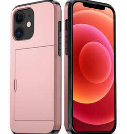BASEY. BASEY. iPhone 11 Hoesje Pashouder Hard - Rosé Goud