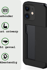 BASEY. Hoes Geschikt voor iPhone 11 Hoesje Hard Case Met Pas Houder Met 2x Screenprotector - Hoesje Geschikt voor iPhone 11 Hoes Shockproof Hard Cover Met Kaarthouder - Zwart