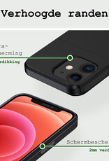 BASEY. Hoes Geschikt voor iPhone 11 Hoesje Hard Case Met Pas Houder Met 2x Screenprotector - Hoesje Geschikt voor iPhone 11 Hoes Shockproof Hard Cover Met Kaarthouder - Zwart