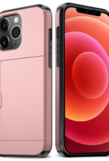 BASEY. Hoes Geschikt voor iPhone 11 Pro Hoesje Hard Case Met Pas Houder - Hoesje Geschikt voor iPhone 11 Pro Hoes Shockproof Hard Cover Met Kaarthouder - Rosé Goud