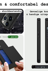 BASEY. Hoes Geschikt voor iPhone 11 Pro Hoesje Hard Case Met Pas Houder - Hoesje Geschikt voor iPhone 11 Pro Hoes Shockproof Hard Cover Met Kaarthouder - Zwart