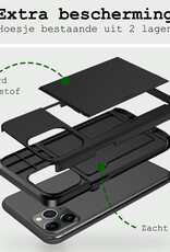 BASEY. Hoes Geschikt voor iPhone 11 Pro Hoesje Hard Case Met Pas Houder - Hoesje Geschikt voor iPhone 11 Pro Hoes Shockproof Hard Cover Met Kaarthouder - Zwart