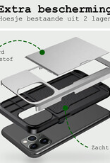 BASEY. Hoes Geschikt voor iPhone 11 Pro Hoesje Hard Case Met Pas Houder Met 2x Screenprotector - Hoesje Geschikt voor iPhone 11 Pro Hoes Shockproof Hard Cover Met Kaarthouder - Grijs