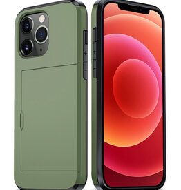 BASEY. BASEY. iPhone 11 Pro Max Hoesje Pashouder Hard - Donker Groen