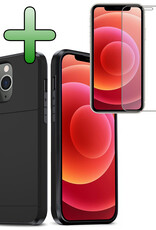BASEY. Hoes Geschikt voor iPhone 11 Pro Max Hoesje Hard Case Met Pas Houder Met Screenprotector - Hoesje Geschikt voor iPhone 11 Pro Max Hoes Shockproof Hard Cover Met Kaarthouder - Zwart