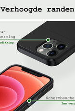 BASEY. Hoes Geschikt voor iPhone 11 Pro Max Hoesje Hard Case Met Pas Houder Met 2x Screenprotector - Hoesje Geschikt voor iPhone 11 Pro Max Hoes Shockproof Hard Cover Met Kaarthouder - Zwart