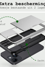 BASEY. Hoes Geschikt voor iPhone 14 Hoesje Hard Case Met Pas Houder - Hoesje Geschikt voor iPhone 14 Hoes Shockproof Hard Cover Met Kaarthouder - Grijs