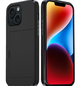 BASEY. BASEY. iPhone 14 Hoesje Pashouder Hard - Zwart