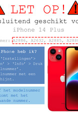 BASEY. Hoes Geschikt voor iPhone 14 Plus Hoesje Hard Case Met Pas Houder Met 2x Screenprotector - Hoesje Geschikt voor iPhone 14 Plus Hoes Shockproof Hard Cover Met Kaarthouder - Grijs