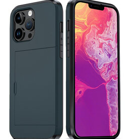 BASEY. BASEY. iPhone 14 Pro Hoesje Pashouder Hard - Donker Blauw