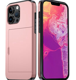 BASEY. BASEY. iPhone 14 Pro Max Hoesje Pashouder Hard - Rosé Goud