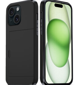 BASEY. BASEY. iPhone 15 Hoesje Pashouder Hard - Zwart