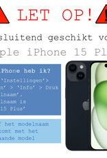 BASEY. Hoes Geschikt voor iPhone 15 Plus Hoesje Hard Case Met Pas Houder - Hoesje Geschikt voor iPhone 15 Plus Hoes Shockproof Hard Cover Met Kaarthouder - Donker Blauw