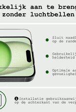 BASEY. Hoes Geschikt voor iPhone 15 Plus Hoesje Hard Case Met Pas Houder Met 2x Screenprotector - Hoesje Geschikt voor iPhone 15 Plus Hoes Shockproof Hard Cover Met Kaarthouder - Zwart