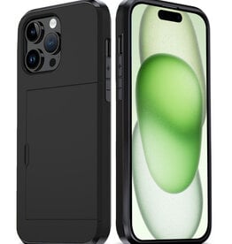 BASEY. BASEY. iPhone 15 Pro Hoesje Pashouder Hard - Zwart