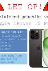 BASEY. Hoes Geschikt voor iPhone 15 Pro Hoesje Hard Case Met Pas Houder Met Screenprotector - Hoesje Geschikt voor iPhone 15 Pro Hoes Shockproof Hard Cover Met Kaarthouder - Donker Blauw