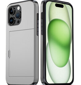BASEY. BASEY. iPhone 15 Pro Max Hoesje Pashouder Hard - Grijs