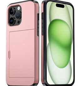 BASEY. BASEY. iPhone 15 Pro Max Hoesje Pashouder Hard - Rosé Goud