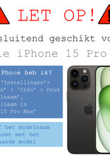 BASEY. Hoes Geschikt voor iPhone 15 Pro Max Hoesje Hard Case Met Pas Houder Met 2x Screenprotector - Hoesje Geschikt voor iPhone 15 Pro Max Hoes Shockproof Hard Cover Met Kaarthouder - Donker Blauw