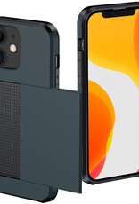 NoXx Hoes Geschikt voor iPhone 11 Hoesje Pasjeshouder Hard Cover Shock Proof Hard Case Hoes Met Kaarthouder - Donker Blauw