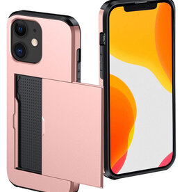 NoXx NoXx iPhone 11 Hoesje Pashouder Hard - Rosé Goud
