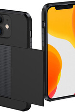 NoXx Hoes Geschikt voor iPhone 11 Hoesje Pasjeshouder Hard Cover Shock Proof Hard Case Hoes Met Kaarthouder - Zwart