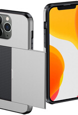 NoXx Hoes Geschikt voor iPhone 11 Pro Hoesje Pasjeshouder Hard Cover Shock Proof Hard Case Hoes Met Kaarthouder - Grijs