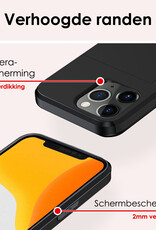 NoXx Hoes Geschikt voor iPhone 11 Pro Hoesje Pasjeshouder Hard Cover Met Screenprotector Shock Proof Hard Case Hoes Met Kaarthouder - Zwart