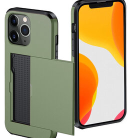 NoXx NoXx iPhone 11 Pro Max Hoesje Pashouder Hard - Donker Groen