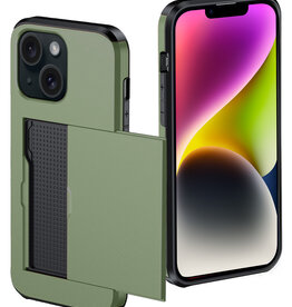 NoXx NoXx iPhone 14 Hoesje Pashouder Hard - Donker Groen