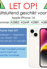 NoXx Hoes Geschikt voor iPhone 14 Hoesje Pasjeshouder Hard Cover Shock Proof Hard Case Hoes Met Kaarthouder - Grijs