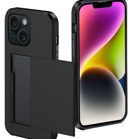 NoXx NoXx iPhone 14 Hoesje Pashouder Hard - Zwart