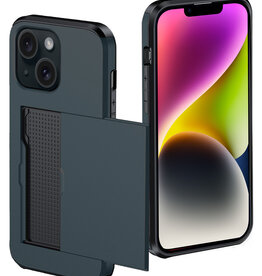 NoXx NoXx iPhone 14 Plus Hoesje Pashouder Hard - Donker Blauw