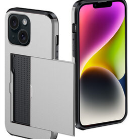 NoXx NoXx iPhone 14 Plus Hoesje Pashouder Hard - Grijs