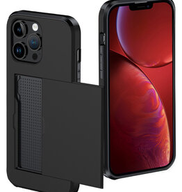 NoXx NoXx iPhone 14 Pro Hoesje Pashouder Hard - Zwart