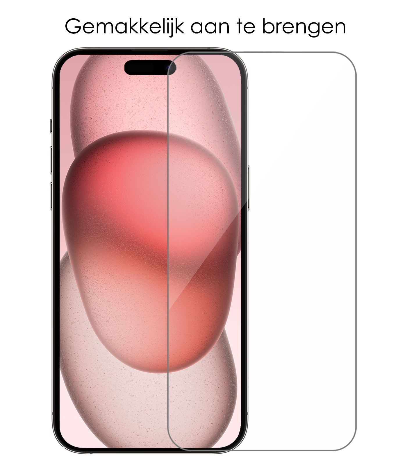 NoXx Hoes Geschikt voor iPhone 15 Pro Hoesje Pasjeshouder Hard Cover Met Screenprotector Shock Proof Hard Case Hoes Met Kaarthouder - Donker Blauw