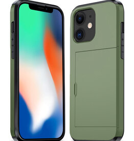 Nomfy Nomfy iPhone 11 Hoesje Pashouder Hard - Donker Groen