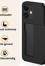 Nomfy Hoesje Geschikt voor iPhone 11 Hoesje Pasjeshouder Shockproof Hard Case Met Screenprotector - Hoesje Geschikt voor iPhone 11 Hoes Met Kaarthouder - Zwart