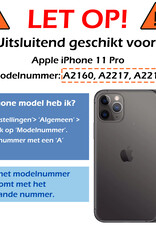Nomfy Hoesje Geschikt voor iPhone 11 Pro Hoesje Pasjeshouder Shockproof Hard Case - Hoesje Geschikt voor iPhone 11 Pro Hoes Met Kaarthouder - Grijs