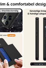 Nomfy Hoesje Geschikt voor iPhone 11 Pro Hoesje Pasjeshouder Shockproof Hard Case - Hoesje Geschikt voor iPhone 11 Pro Hoes Met Kaarthouder - Zwart