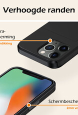 Nomfy Hoesje Geschikt voor iPhone 11 Pro Hoesje Pasjeshouder Shockproof Hard Case Met 2x Screenprotector - Hoesje Geschikt voor iPhone 11 Pro Hoes Met Kaarthouder - Zwart