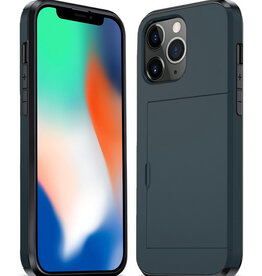 Nomfy Nomfy iPhone 11 Pro Max Hoesje Pashouder Hard - Donker Blauw