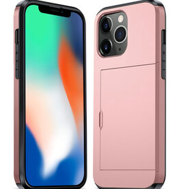 Nomfy Nomfy iPhone 11 Pro Max Hoesje Pashouder Hard - Rosé Goud