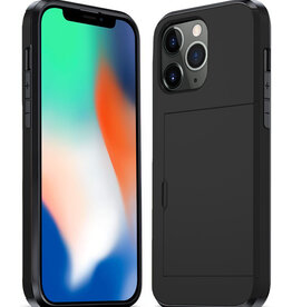 Nomfy Nomfy iPhone 11 Pro Max Hoesje Pashouder Hard - Zwart