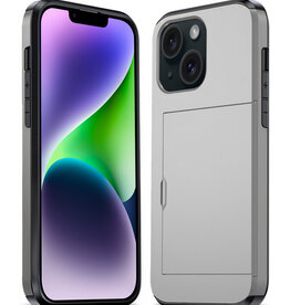 Nomfy Nomfy iPhone 14 Plus Hoesje Pashouder Hard - Grijs