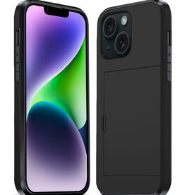 Nomfy Nomfy iPhone 14 Plus Hoesje Pashouder Hard - Zwart