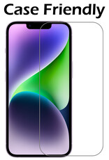 Nomfy Hoesje Geschikt voor iPhone 14 Plus Hoesje Pasjeshouder Shockproof Hard Case Met Screenprotector - Hoesje Geschikt voor iPhone 14 Plus Hoes Met Kaarthouder - Donker Groen