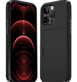 Nomfy Nomfy iPhone 14 Pro Max Hoesje Pashouder Hard - Zwart