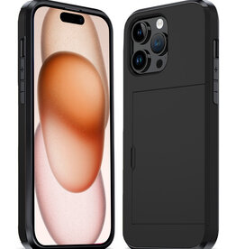 Nomfy Nomfy iPhone 15 Pro Max Hoesje Pashouder Hard - Zwart